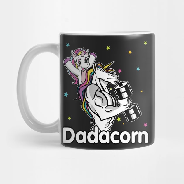 Dadacorn - Muscle Dad And Baby Papacorn Unicorn design by theodoros20